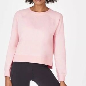 Sweaty Betty Pink Chelsea Pullover Cropped Sweater,‎ Size Large, GUC